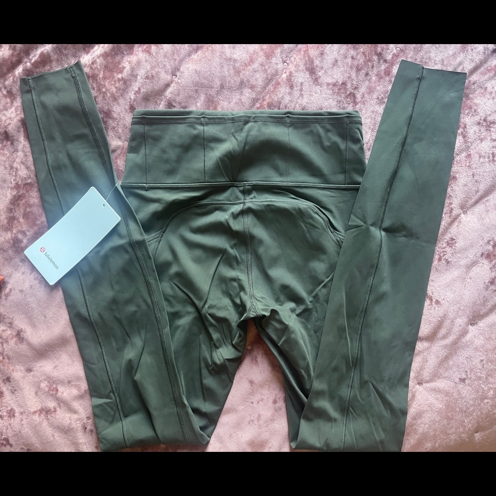 NWT Lululemon Fast and Free Leggings Dark Olive